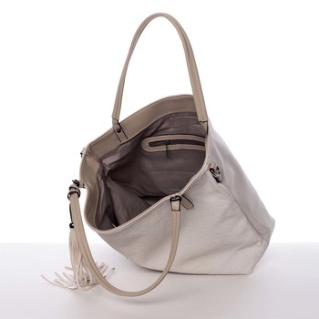 Velká dámská kabelka přes rameno béžová - MARIA C Ewa