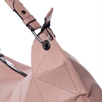 Velká růžová luxusní dámská kabelka přes rameno - MARIA C Samira