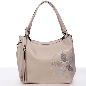 Elegantní dámská kabelka přes rameno béžová - Maria C Quyne