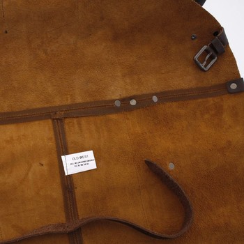 Kožená pánská grilovací zástěra hnědá - OLD WEST Master
