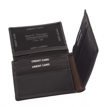 Pánská kožená peněženka na karty černá - SendiDesign Sinai