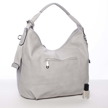 Letní perforovaná dámská kabelka přes rameno šedá - Maria C Nicol 