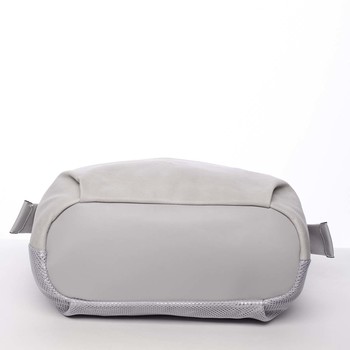 Letní perforovaná dámská kabelka přes rameno šedá - Maria C Nicol 