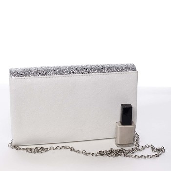 Elegantní dámské psaníčko s glitrem stříbrné - Michelle Moon Luisa