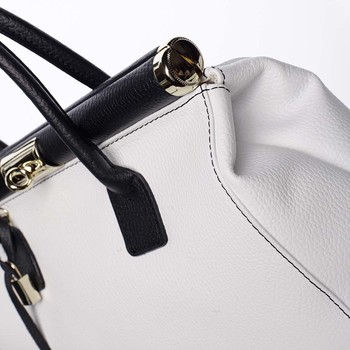Módní originální dámská kožená kabelka do ruky bílá - ItalY Hila