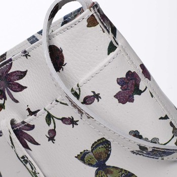Dámská kožená crossbody kabelka s květy bílá - ItalY Aneta
