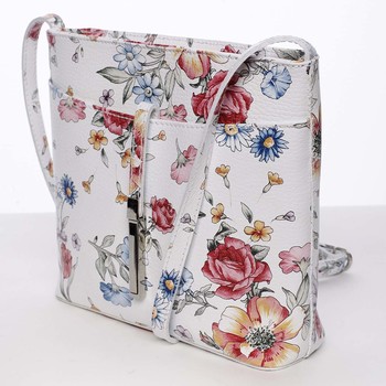 Dámská kožená crossbody kabelka se vzorem bílá - ItalY Aneta