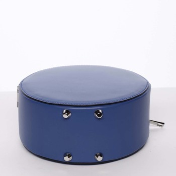 Malá královsky modrá elegantní dámská kožená kabelka - ItalY Husna