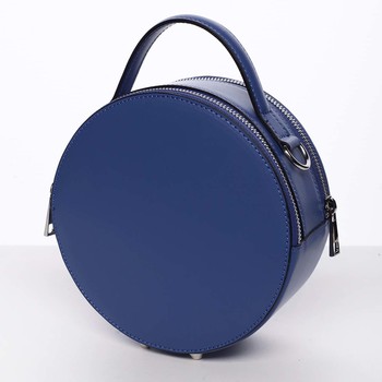 Malá královsky modrá elegantní dámská kožená kabelka - ItalY Husna