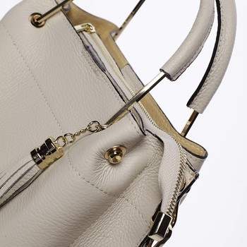 Exkluzivní dámská kožená kabelka béžová - ItalY Maarj