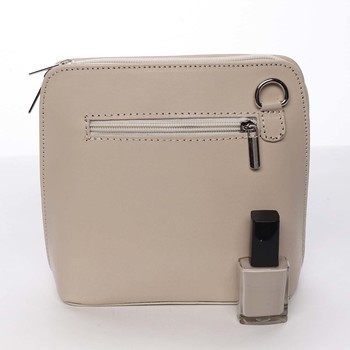 Dámská kožená crossbody kabelka béžová - ItalY Hannah