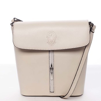 Dámská kožená crossbody kabelka béžová - ItalY Marketa