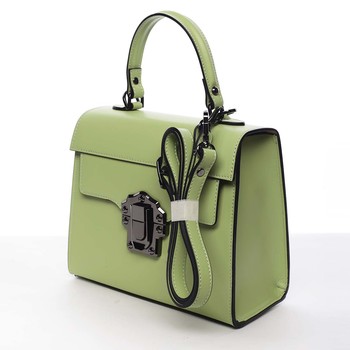 Exkluzivní módní dámská kožená kabelka zelená - ItalY Bianka
