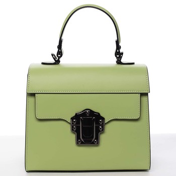 Exkluzivní módní dámská kožená kabelka zelená - ItalY Bianka