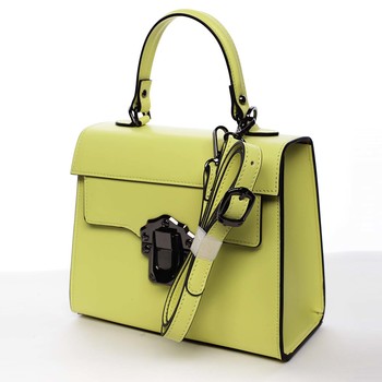 Exkluzivní módní dámská kožená kabelka žlutá - ItalY Bianka