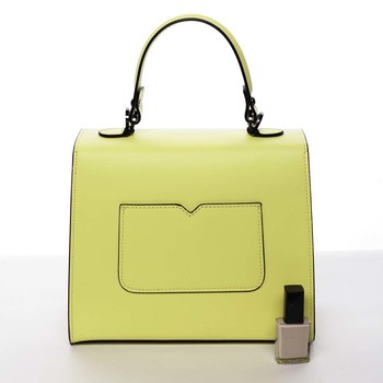 Exkluzivní módní dámská kožená kabelka žlutá - ItalY Bianka