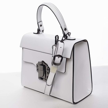 Exkluzivní módní dámská kožená kabelka bílá - ItalY Bianka