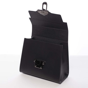Exkluzivní módní dámská kožená kabelka černá - ItalY Bianka