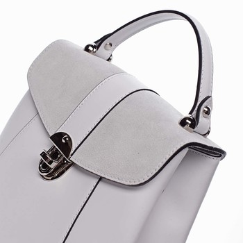 Dámský originální kožený bílý batůžek kabelka - ItalY Acnes