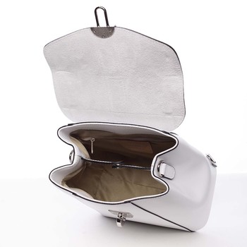 Dámský originální kožený bílý batůžek kabelka - ItalY Acnes