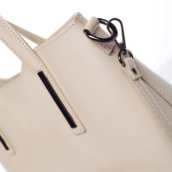 Menší kožená kabelka béžová - ItalY Alex