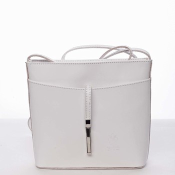 Dámská kožená crossbody kabelka bílá - ItalY Aneta