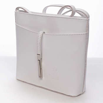 Dámská kožená crossbody kabelka bílá - ItalY Aneta