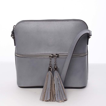 Módní dámská kožená crossbody kabelka světle modrá - ItalY Farzana