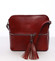 Módní dámská kožená crossbody kabelka tmavě červená - ItalY Farzana