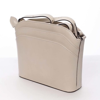 Dámská kožená crossbody kabelka béžová - ItalY Heidi