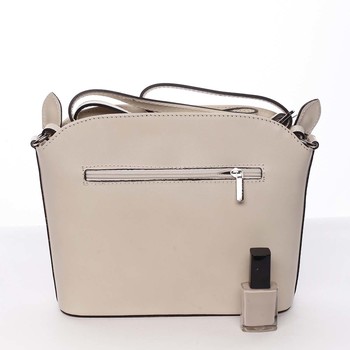 Dámská kožená crossbody kabelka béžová - ItalY Heidi