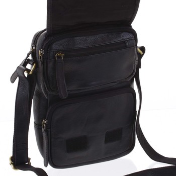Černá praktická pánská kožená taška - WILD Rell