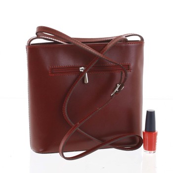 Dámská kožená crossbody kabelka červená - ItalY Aneta