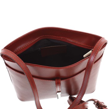 Dámská kožená crossbody kabelka červená - ItalY Aneta