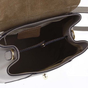 Dámský originální kožený taupe batůžek kabelka - ItalY Acnes