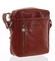 Kvalitní červená kožená pánská taška přes rameno - ItalY Sollis