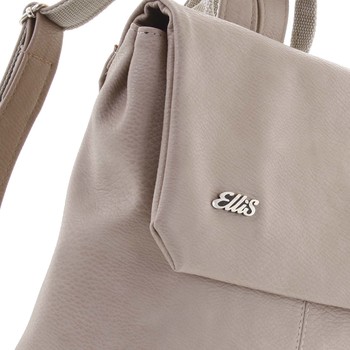 Větší měkký dámský moderní taupe batoh - Ellis Elizabeth JR