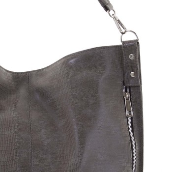 Elegantní dámská kabelka přes rameno šedá se vzorem - Ellis Negina