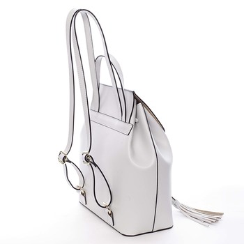 Luxusní dámský batoh světle šedý kožený - ItalY Adelpha