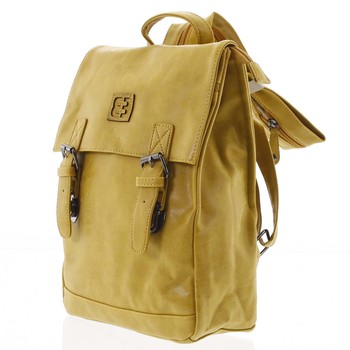 Módní stylový střední batoh okrově žlutý - Enrico Benetti Traverz  