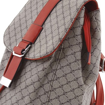 Luxusní střední dámský batoh hnědo červený - Silvia Rosa Kevin