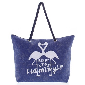 Originální plážová modrá taška - Delami Flamingo New