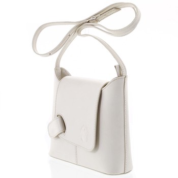 Dámská kožená crossbody kabelka béžová - ItalY Misty Light