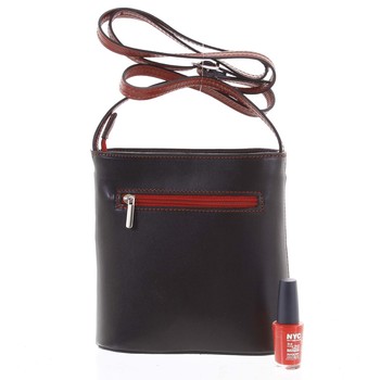 Dámská kožená crossbody kabelka černo červená - ItalY Hallie Dark