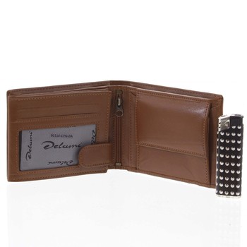 Pánská kožená peněženka koňaková - Delami Francisco