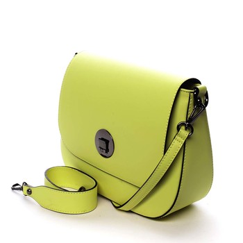 Dámská kožená kabelka zářivě žlutá - ItalY Agustina