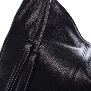 Velká dámská kožená kabelka černá - ItalY Janeth