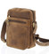 Pánská kožená crossbody taška taupe - WILD Abilio