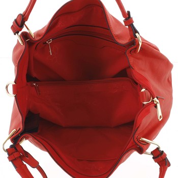 Velká dámská kabelka přes rameno červená - Dudlin Weza