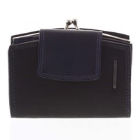 Luxusní dámská kožená peněženka černo modrá - Bellugio Armi